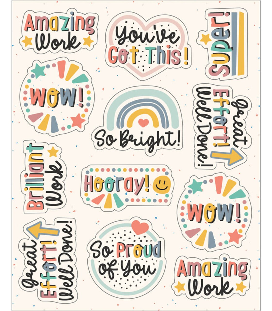 Carson Dellosa Motivational Sticker Packs, Inspirational Stickers for School Supplies, Reward Stickers, Incentive Chart, and Classroom Prizes, Positive Affirmation Stickers (6 Sheets)
